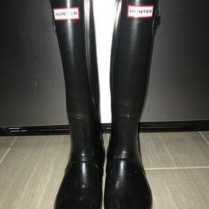 Hunter Boots Glossy black Size 8M/9F